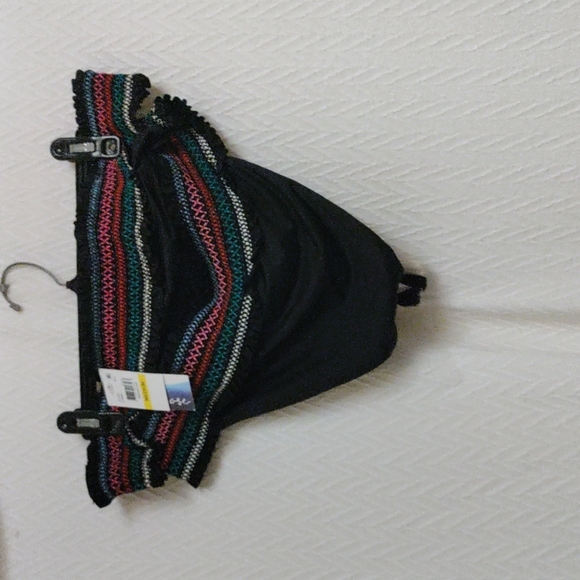 ISABELLA ROSE Women's Embroidered Smocked Off The Shoulder Bandeau Bikini set - Picture 5 of 7